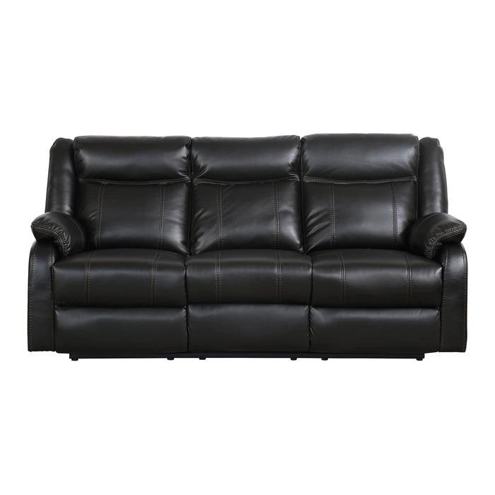 Jude Double Glider Recliner Sofa in Black 8201BLK-3