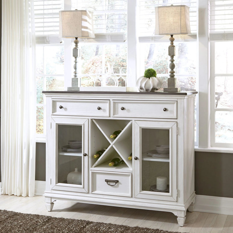 Allyson Park Buffet in White with Charcoal image