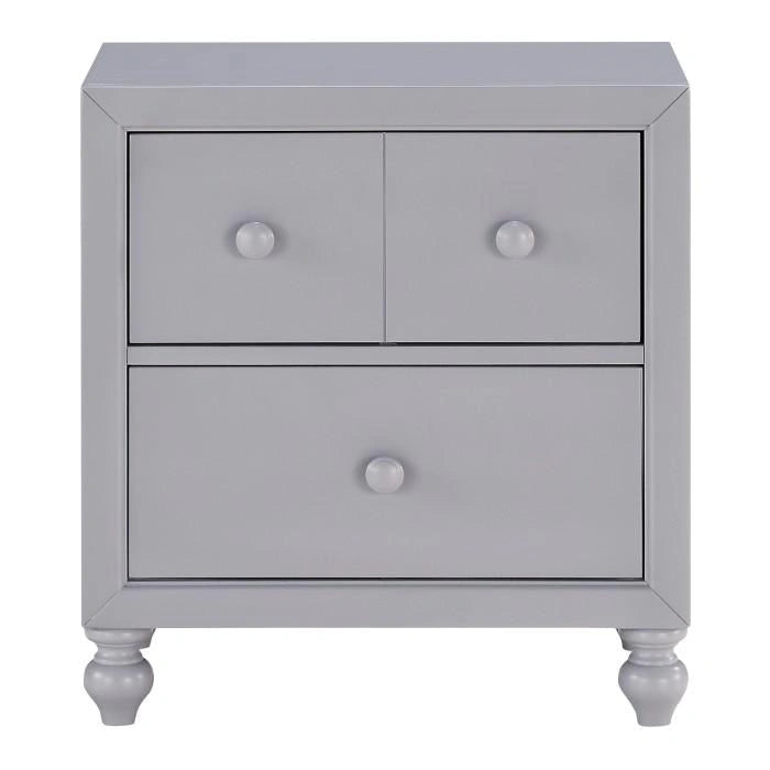 Wellsummer 2 Drawer Nightstand in Gray 1803GY-4