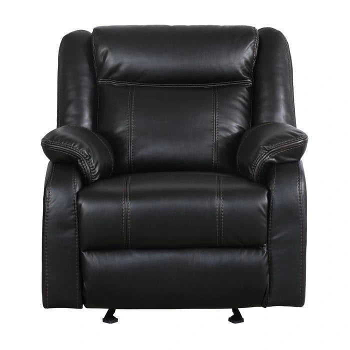 Jude Glider Recliner Chair in Black 8201BLK-1