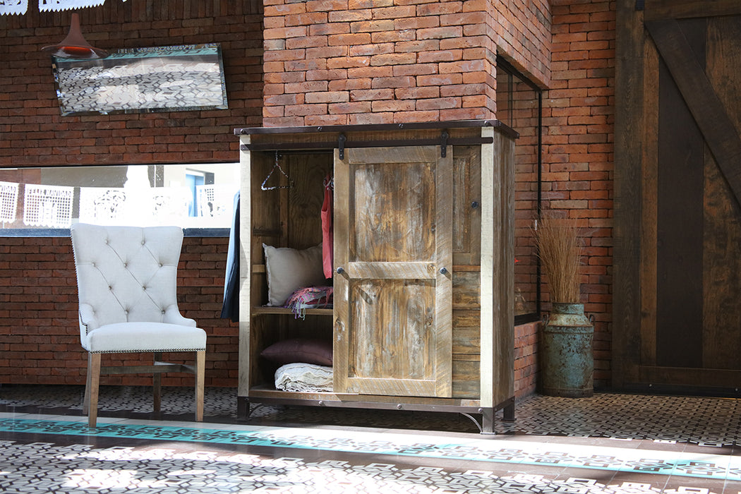 Antique Multicolor 3 Drawer, 1 Sliding Door, 1 Door Gentleman‚Äôs Chest