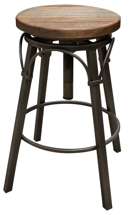 Marquez 24-30" Adjustable Swivel Stool, Wooden Seat, Straight Leg image