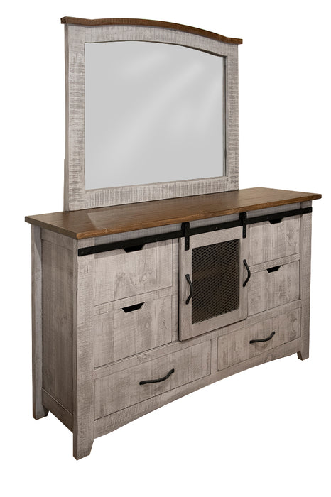 Pueblo Gray 6 Drawers, 1 Door Dresser