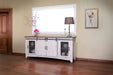 Pueblo White 80" TV Stand w/4 doors & Shelves image