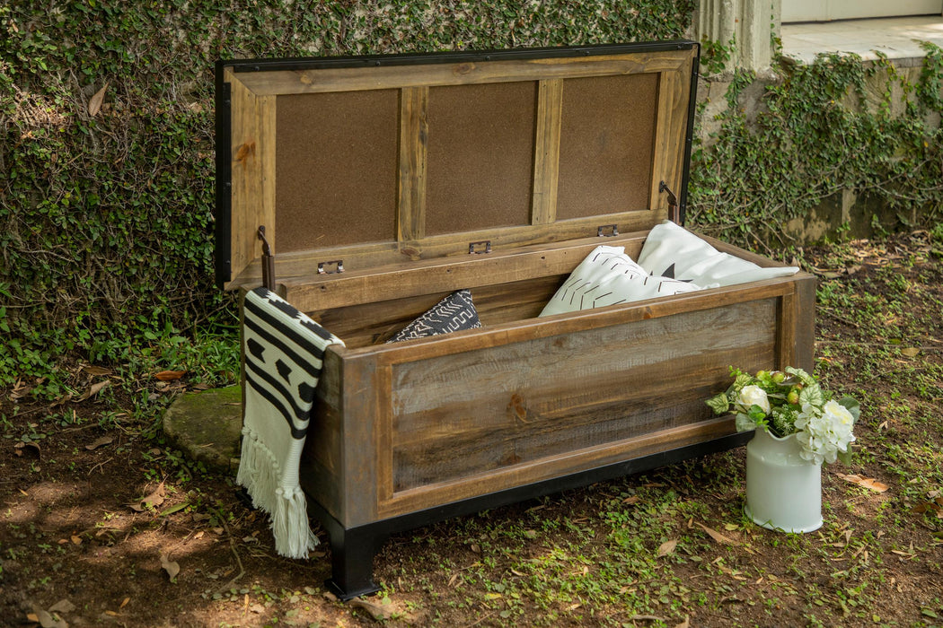 Antique Gray Bedroom Storage Trunk