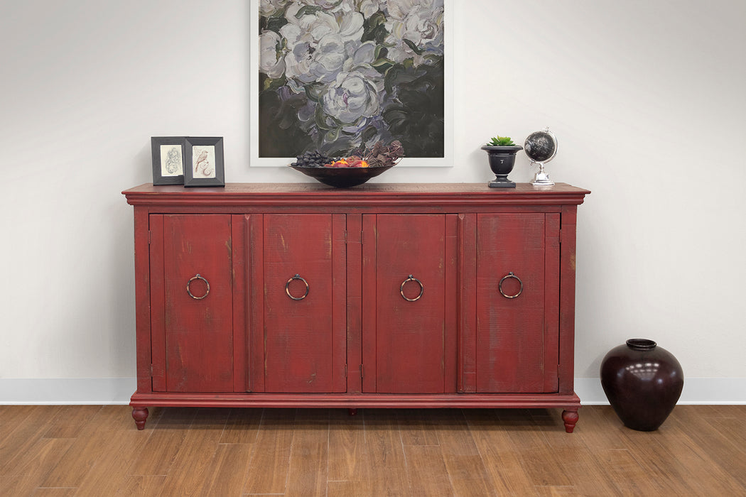 Capri Console w/4 Doors, Red finish*