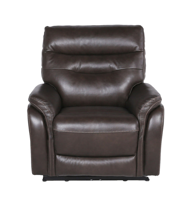 Steve Silver Fortuna Leather Dual Power Recliner in Coffee