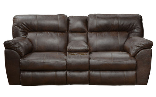 Catnapper Nolan Power Extra Wide Reclining Console Loveseat w/ Storage & Cupholder in Godiva image