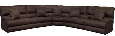 Catnapper Monaco Power Headrest w/Lumbar Power Lay Flat Reclining Sectional Set in Dark Chocolate image